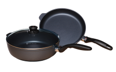 SWISS DIAMOND® 3 darabos indukciós, gyémánt felületű edénykészlet serpenyőkből ( 2 edény + 1 fedő)
