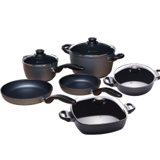 SWISS DIAMOND® 10 darabos gyémánt felületű edénykészlet (6 edény + 4 fedő)