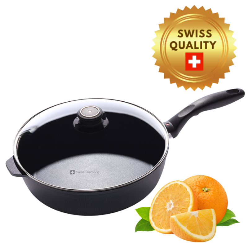 Indukcyjna podwyższona patelnia Swiss Diamond® XD6728ic o średnicy 28 cm z pokrywką