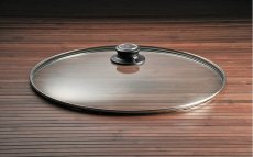 Sklenená pokrievka oválna s nastaviteľným ventilom s rozmerom 26 x 38 cm, pre riady Swiss Diamond®