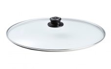 Szklana pokrywka owalna z regulowanym zaworem o wymiarach 26 x 38 cm, do naczyń Swiss Diamond®