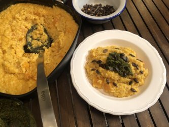 Dýňové rizoto s petrželovým pestem