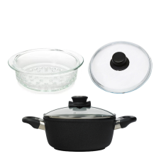 Swiss Diamond lábas üveg pároló készlettel 20cm