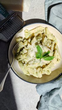 Ricottovo hráškové pesto z těstovinami pomocí Magimix