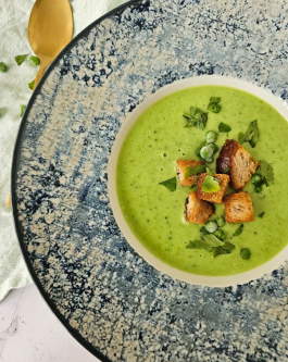 Zöldborsókrémleves