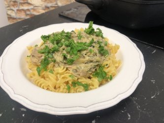 Cukkinis-gombás tészta