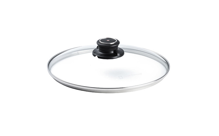 Sklenená pokrievka s nastaviteľným ventilom s priemerom 24 cm, pre riady Swiss Diamond®
