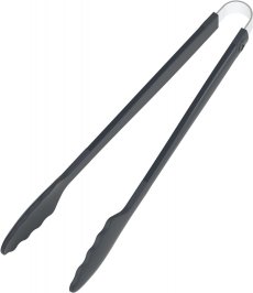 Silikonové kuchyňské kleště černé 33 cm