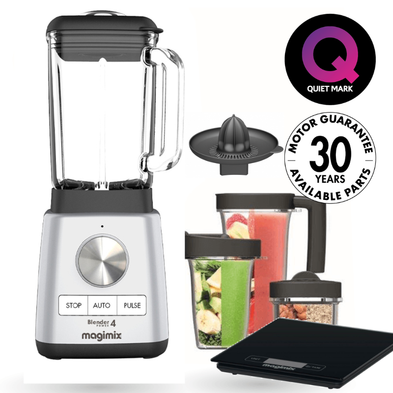 Magimix® POWER BLENDER 4 matt króm turmixgép, Premium csomag