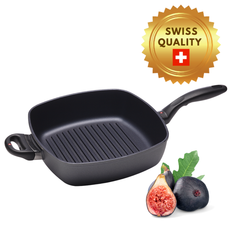 Indukční zvýšená grilovací pánev Swiss Diamond® XD66281i s rozměrem 28x28 cm bez poklice