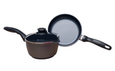 SWISS DIAMOND®  3 darabos gyémánt felületű Mini edénykészlet (2 edény + 1 fedő)