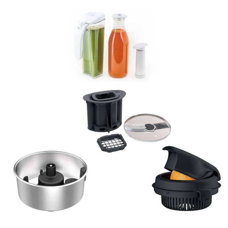 Balíček výrobníku pyré, citrusovače, hranolkovače, kostkovače a sady pro uchovávání čerstvých šťáv