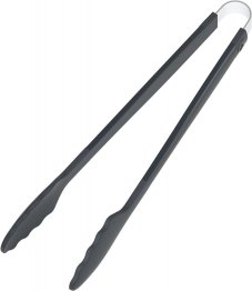 Czarne silikonowe szczypce kuchenne 33 cm