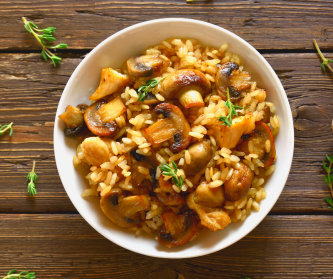 Gombás parmezános rizottó