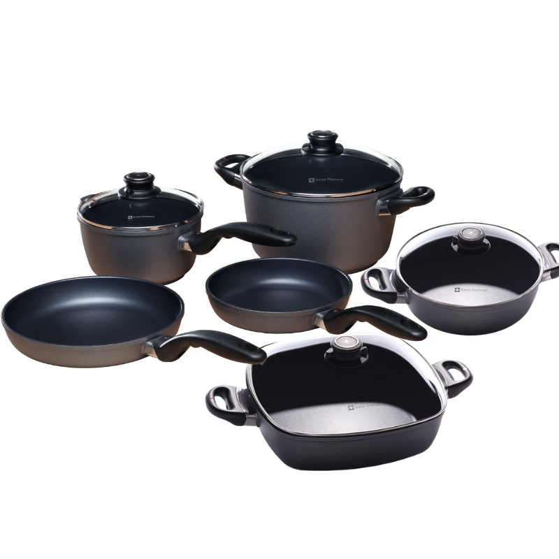 Indukční pánve Swiss Diamond® XD610i v 10 dílné sadě