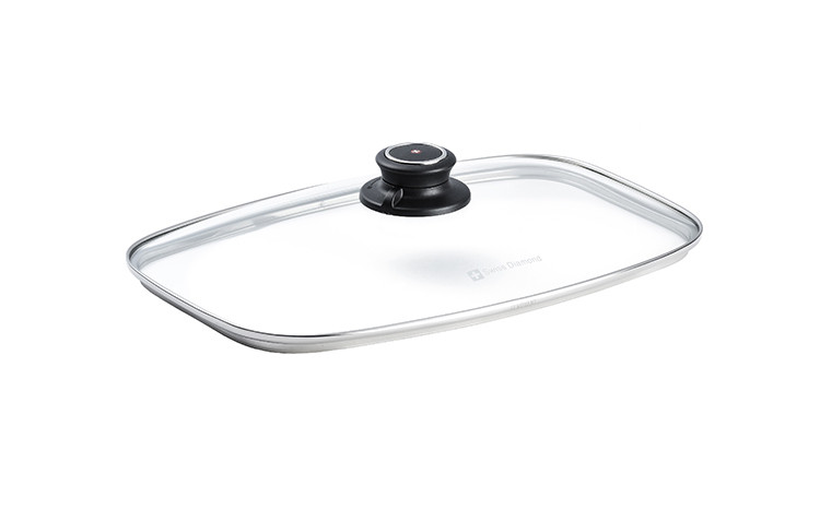 Skleněná poklice s nastavitelným ventilem s rozměrem 21x33 cm, pro nádobí Swiss Diamond®