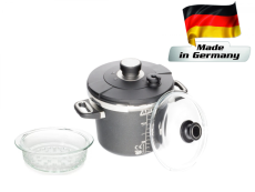 Titánový 5,5 l tlakový hrniec indukčný s naparovacím setom