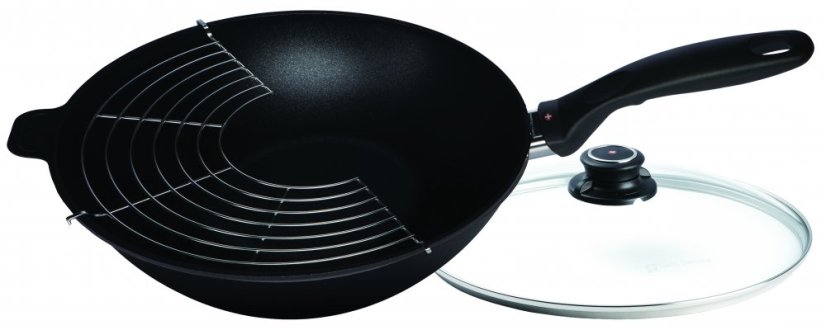 SWISS DIAMOND® gyémánt felületű wok serpenyő 30 cm fedővel indukciós