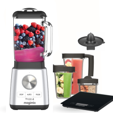 Magimix® POWER BLENDER 4 matt króm turmixgép, Premium csomag
