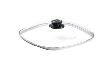 Szklana pokrywka z regulowanym zaworem o wymiarach 28x28 cm, do naczyń Swiss Diamond®