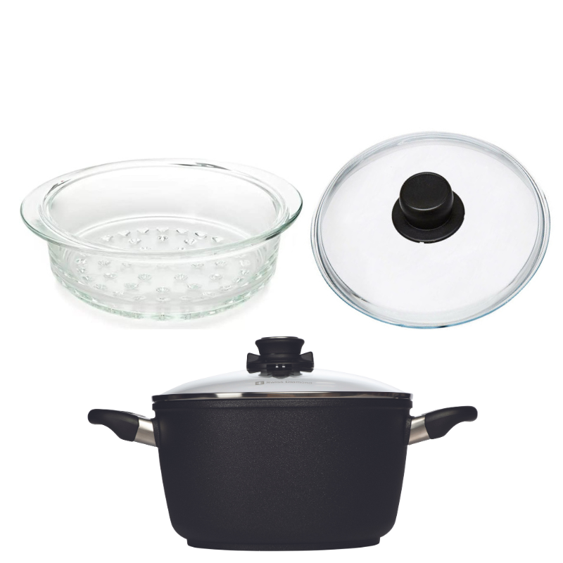 Indukčný hrniec Swiss Diamond s parnou nadstavbou s priemerom 24 cm