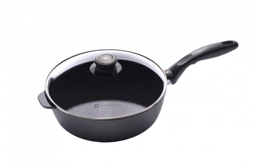 Indukční zvýšená pánev Swiss Diamond® XD6724ic s průměrem 24 cm s poklicí
