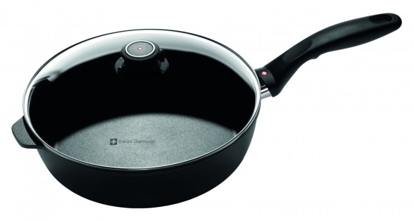 Indukčná zvýšená panvica Swiss Diamond® XD6726ic s priemerom 26 cm pokrievkou