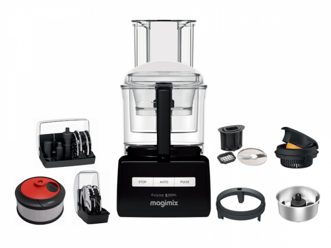 MAGIMIX® 5200 XL kuchyňský robot ve výbavě Premium černý, nyní s hranolkovačem a kostkovačem zdarma